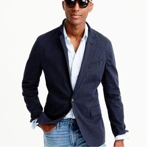JCrew Ludlow Men's Navy Blazer In Stretch Cotton